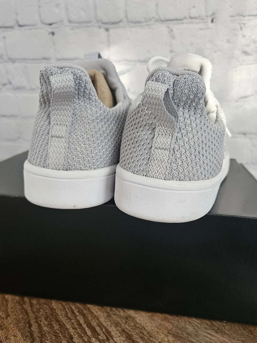 Adidas Women's Lite Grey Knit Court Sneakers